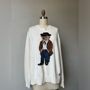 polo bear sweater white XXL